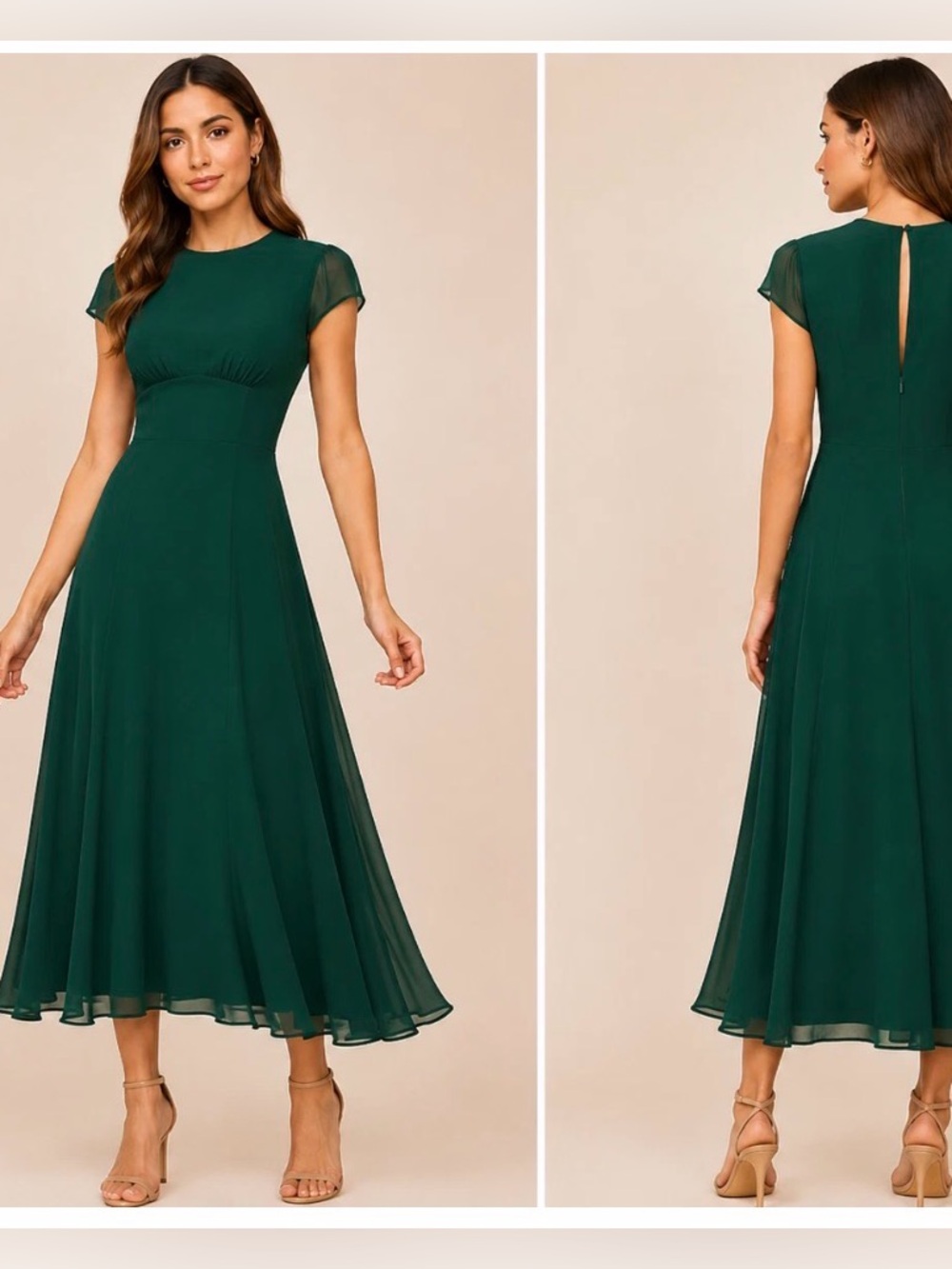 Reformation Hayden Midi Dress in Emerald size 4